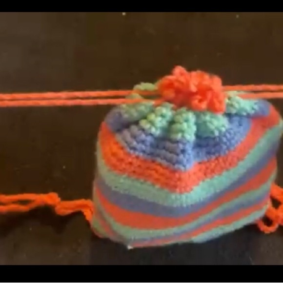 Crocheted Drawstring Backpack - Picture 2 of 2